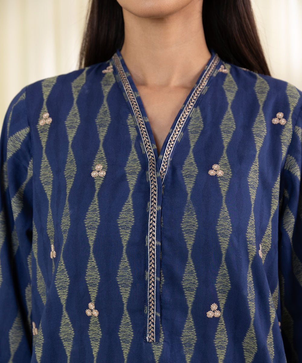 2 Piece - Embroidered Jacquard Suit