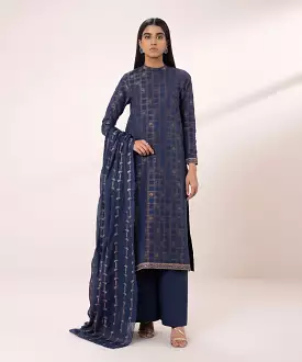 3 Piece - Embroidered Jacquard Suit