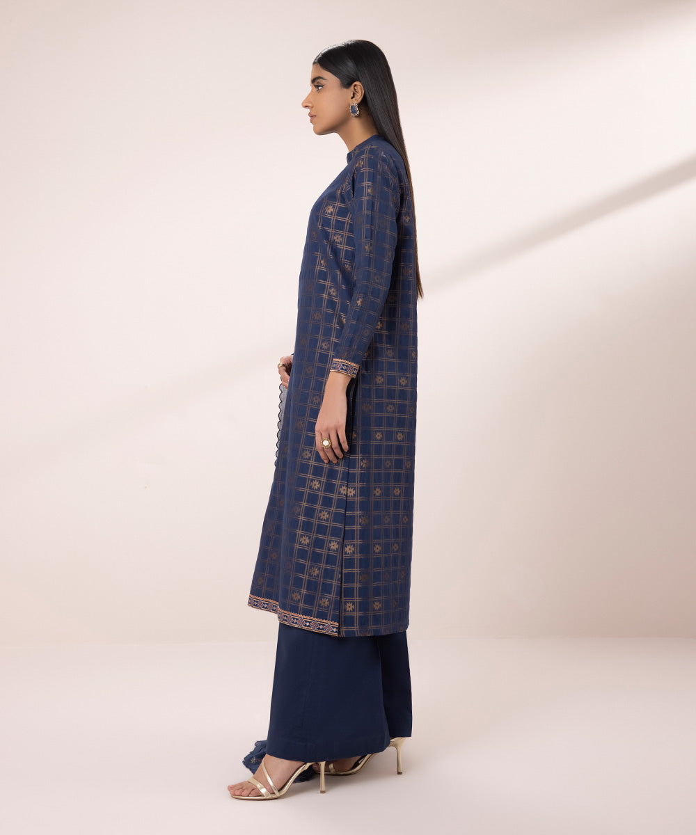 3 Piece - Embroidered Jacquard Suit