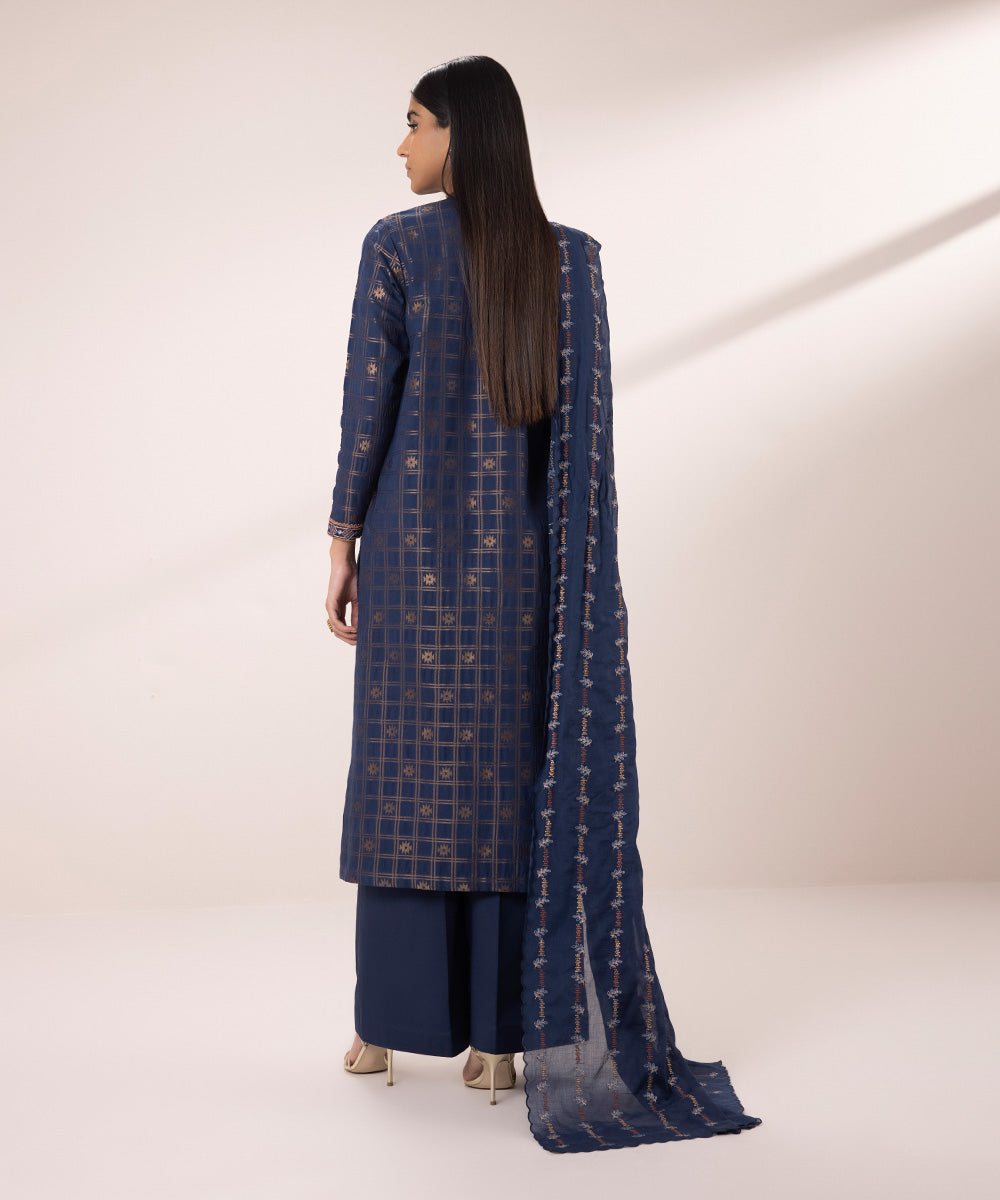 3 Piece - Embroidered Jacquard Suit