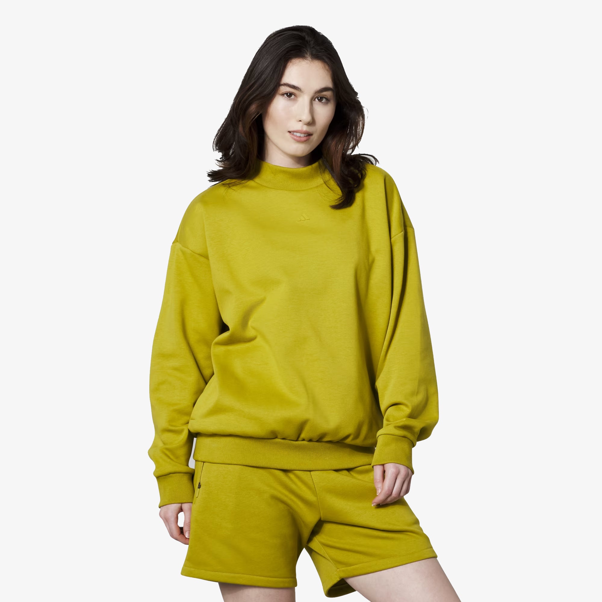 ADIDAS BASKETBALL 001 CREW NECK SWEAT 'OLIVES'