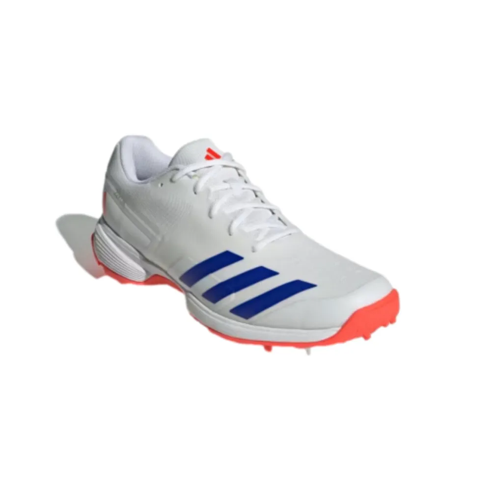 Adidas Men's 22 YDS Cricket Shoe (Cloud White/Lucid Blue/Solar Red)