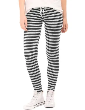 Aeropostale Drawstring Waist Striped Leggings