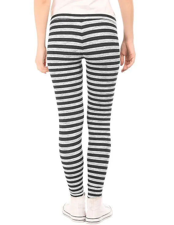 Aeropostale Drawstring Waist Striped Leggings