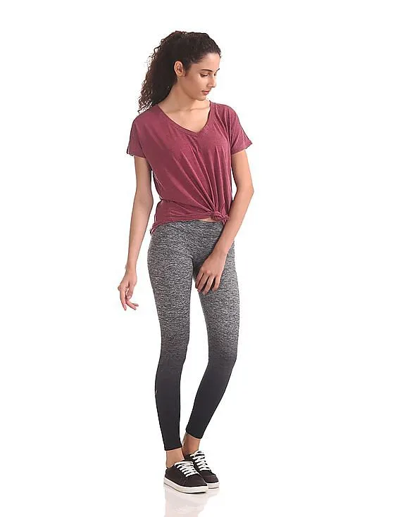 Aeropostale Elasticized Waist Heathered Leggings