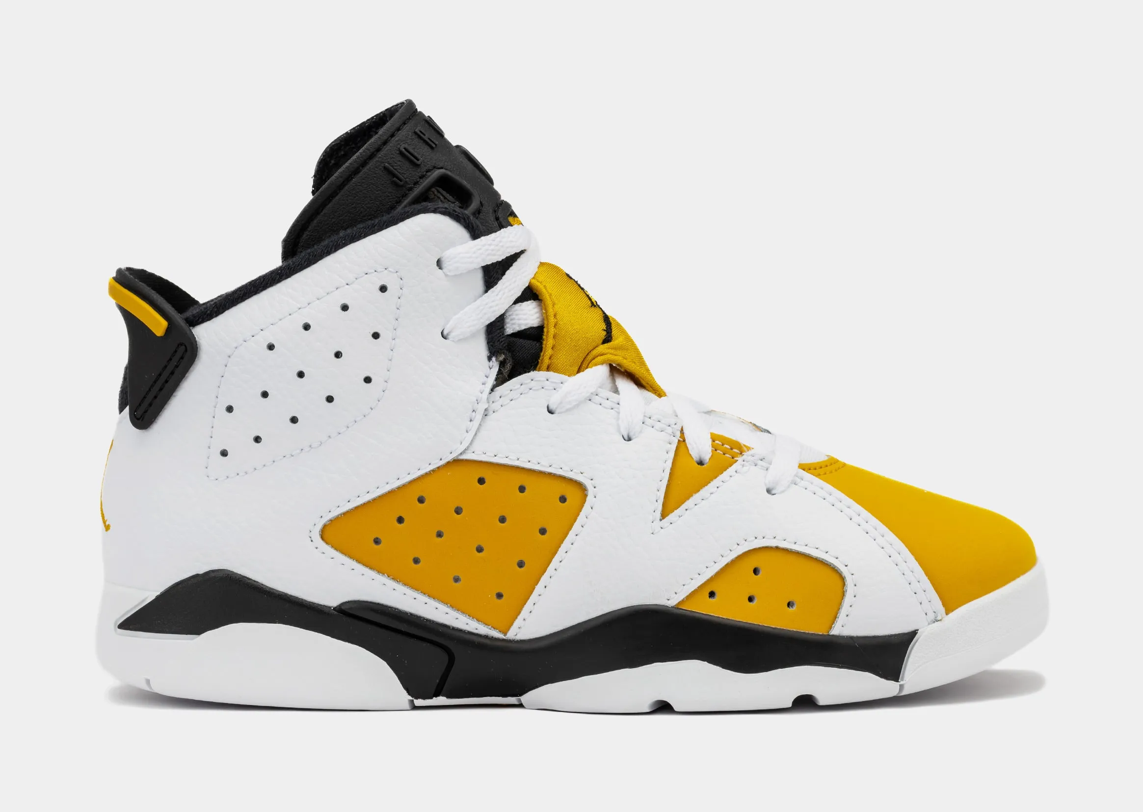 Air Jordan 6 Retro Yellow Ochre Preschool Lifestyle Shoes (White/Yellow Ochre/Black) Free Shipping