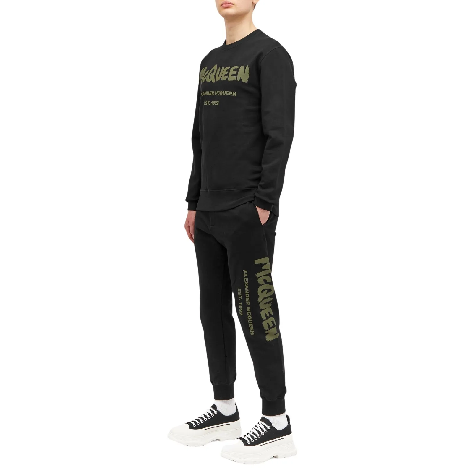 alexander mcqueen  |Crew Neck Unisex Street Style Long Sleeves Cotton Logo