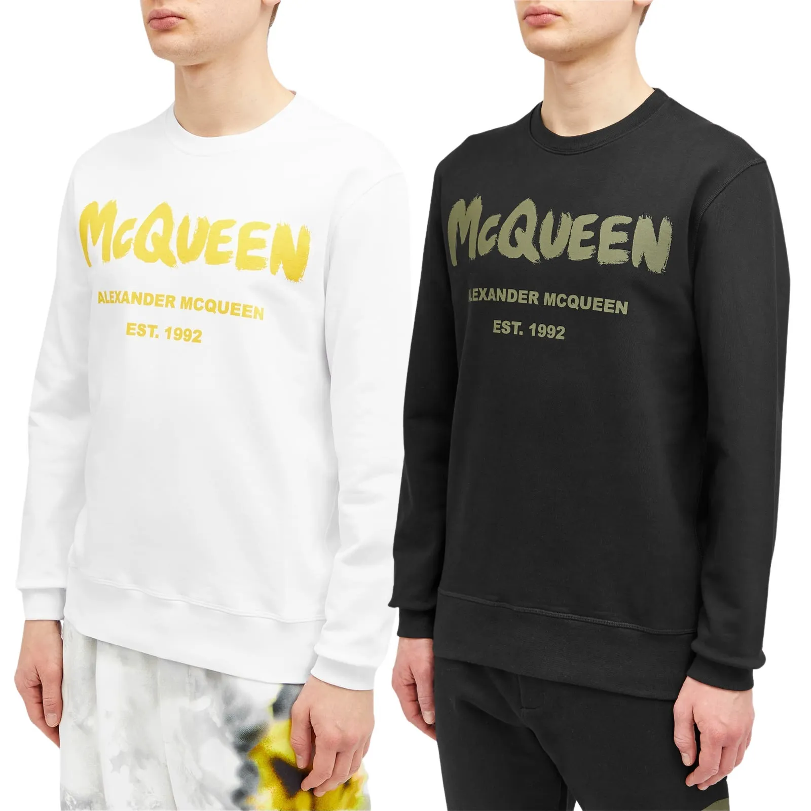 alexander mcqueen  |Crew Neck Unisex Street Style Long Sleeves Cotton Logo