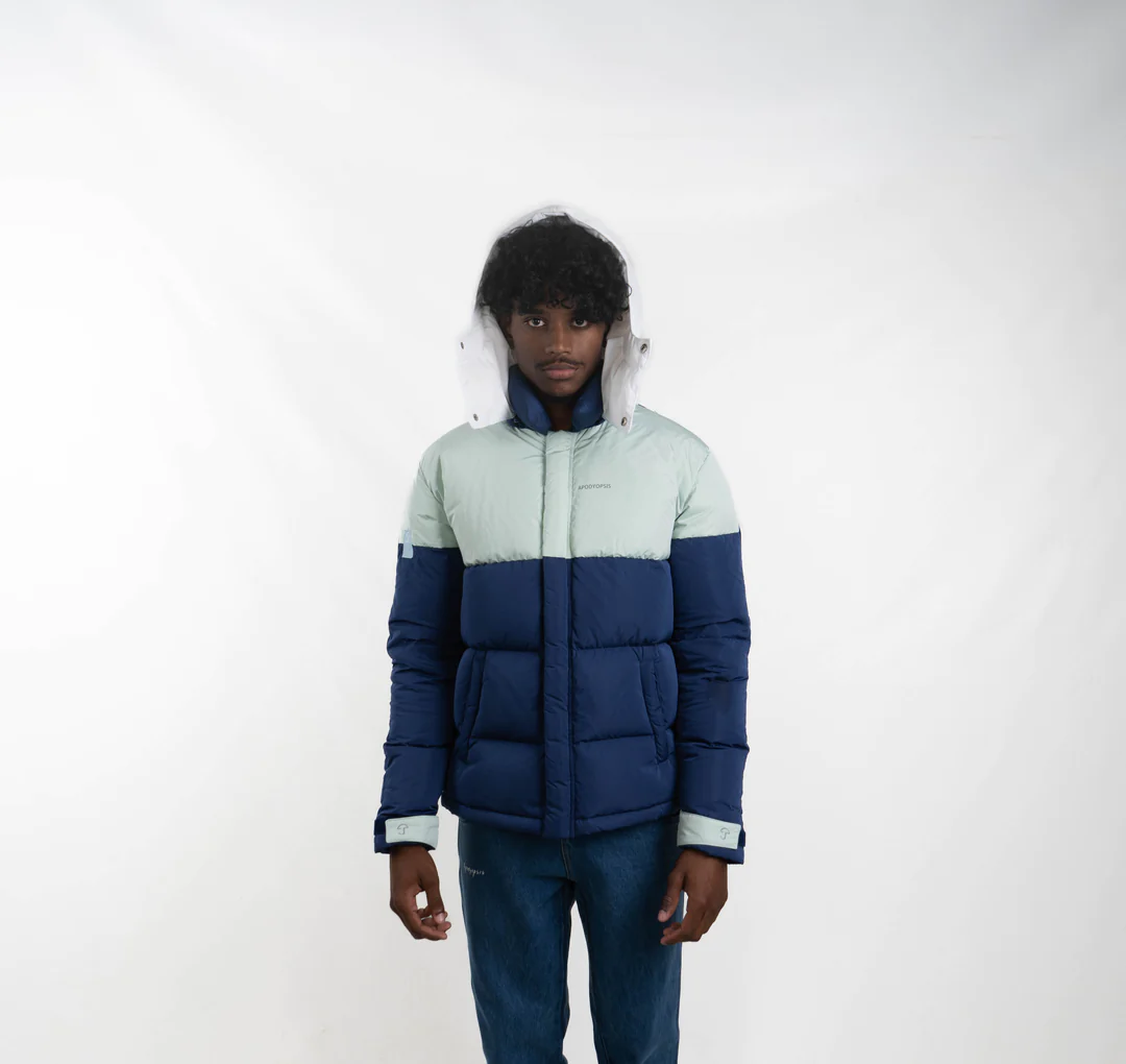 Apodyopsis Blue & White Puffer Jacket