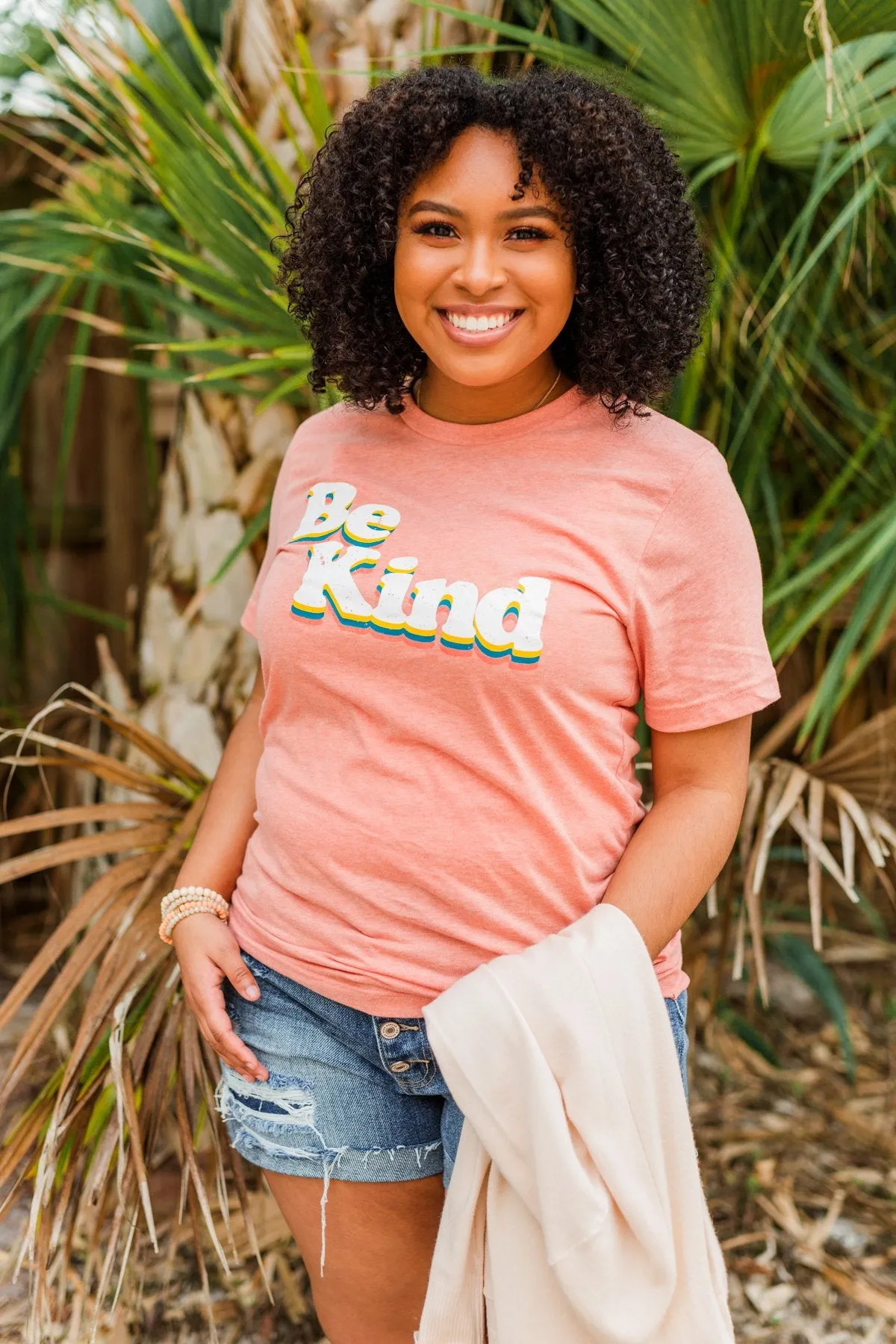 Be Kind Graphic Tee- Dusty Coral