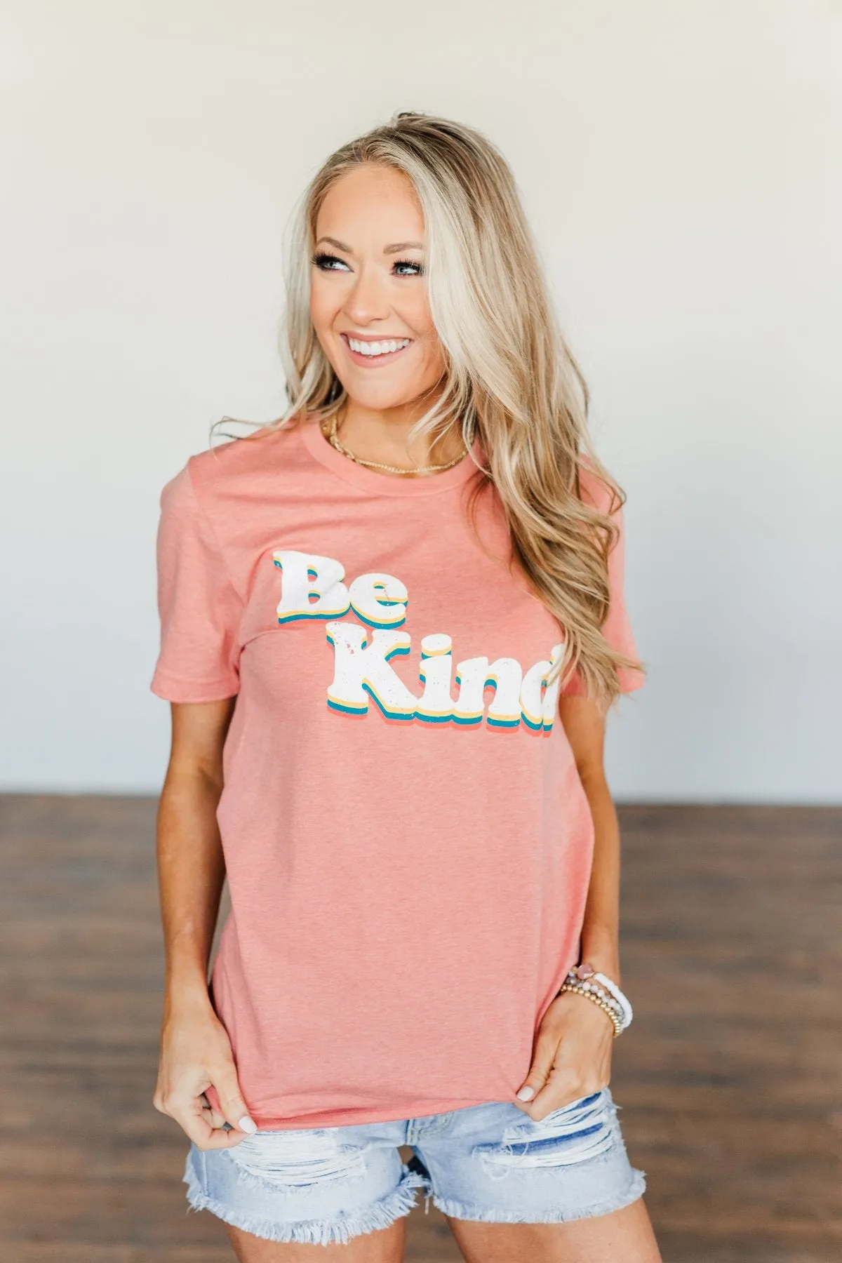 Be Kind Graphic Tee- Dusty Coral