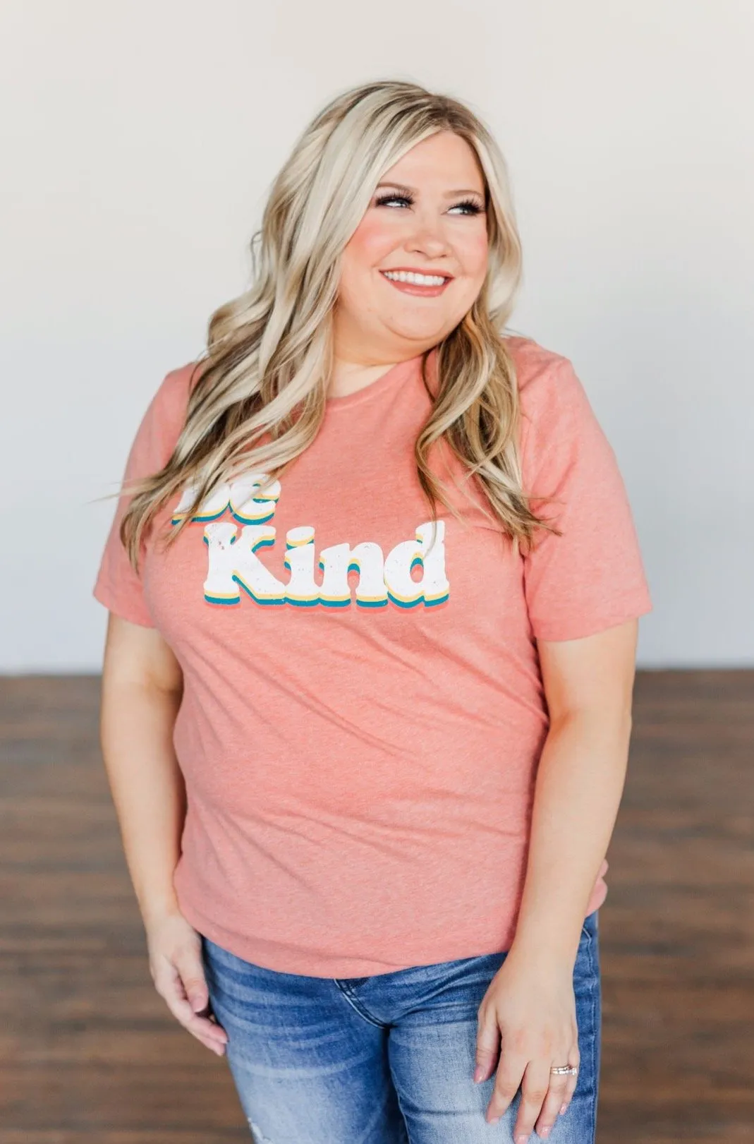 Be Kind Graphic Tee- Dusty Coral