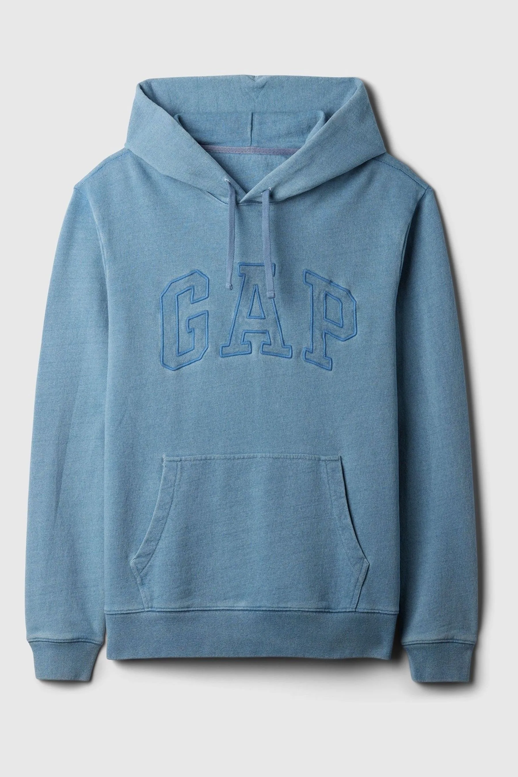 Blue Cotton Arch Logo Hoodie