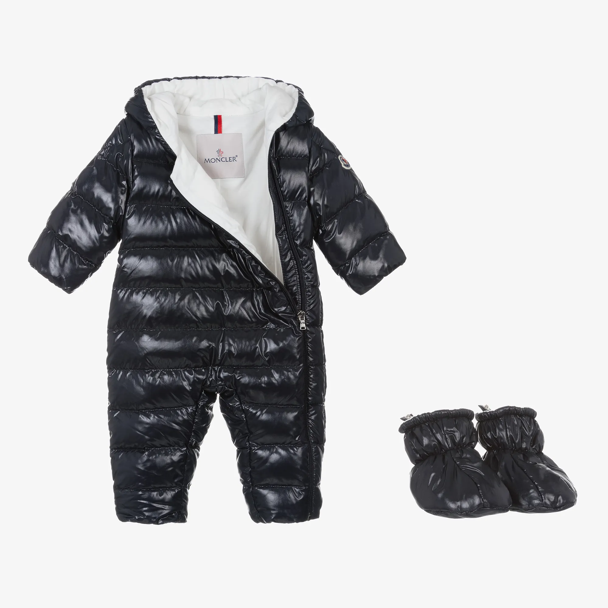 Blue Down Padded Indro Puffer Snowsuit