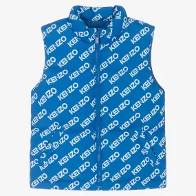 Blue Down Padded Logo Gilet