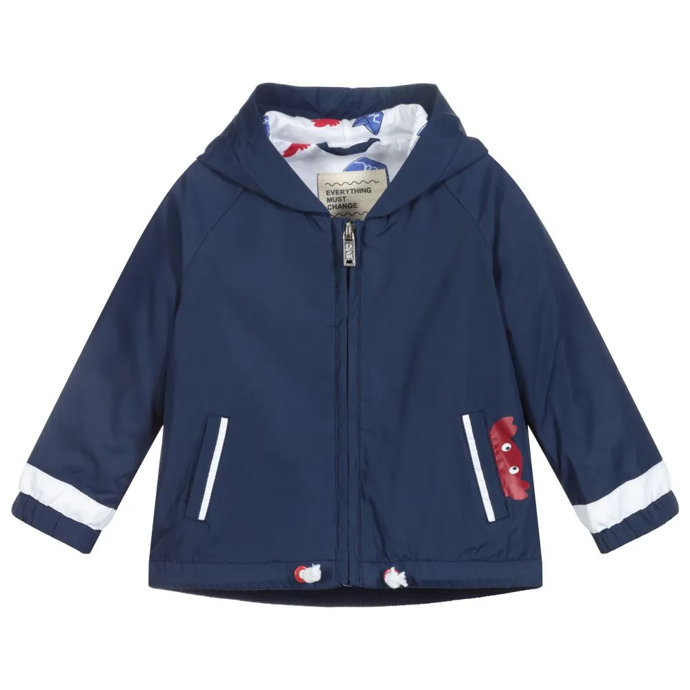 Blue Hooded Baby Jacket