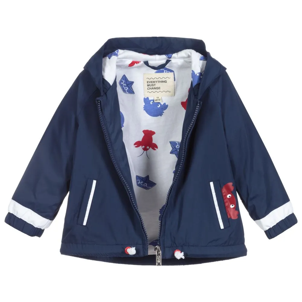 Blue Hooded Baby Jacket