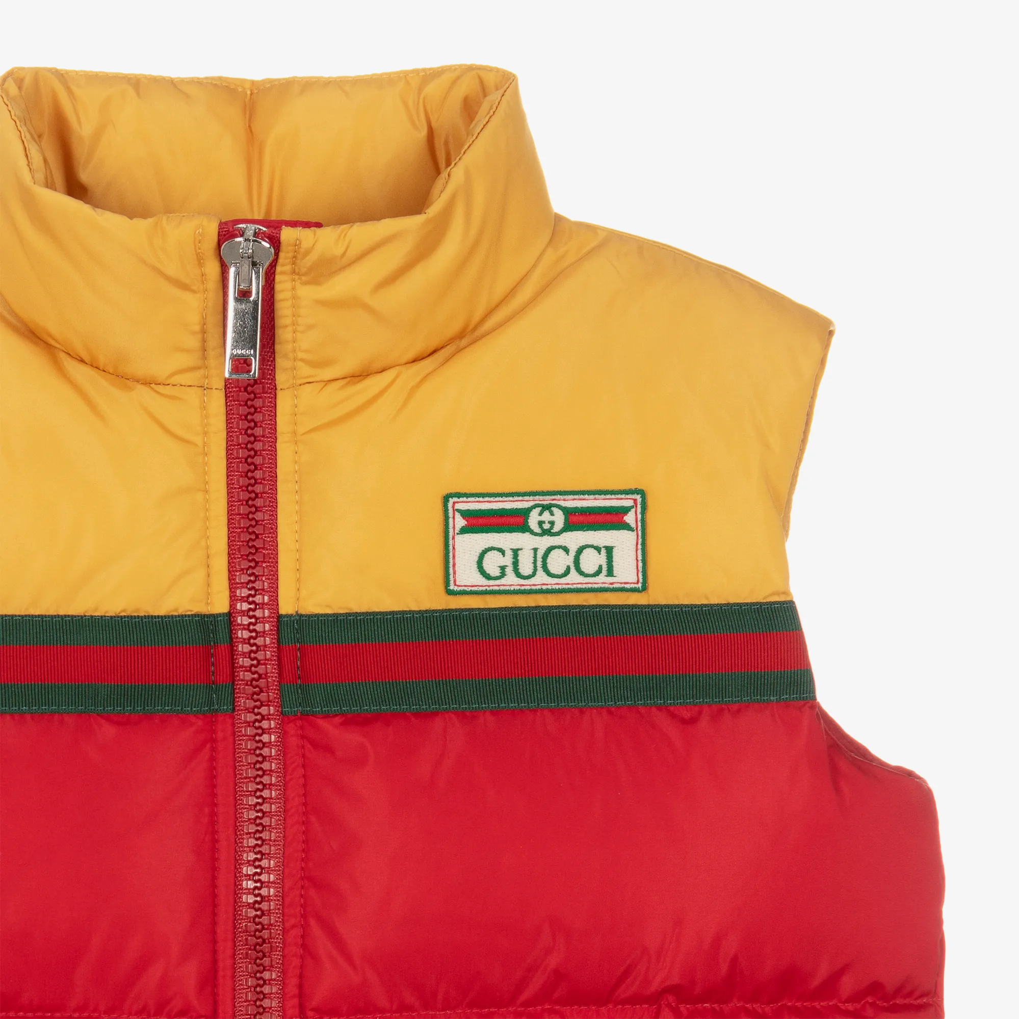 Boys Red & Yellow Down Padded Gilet