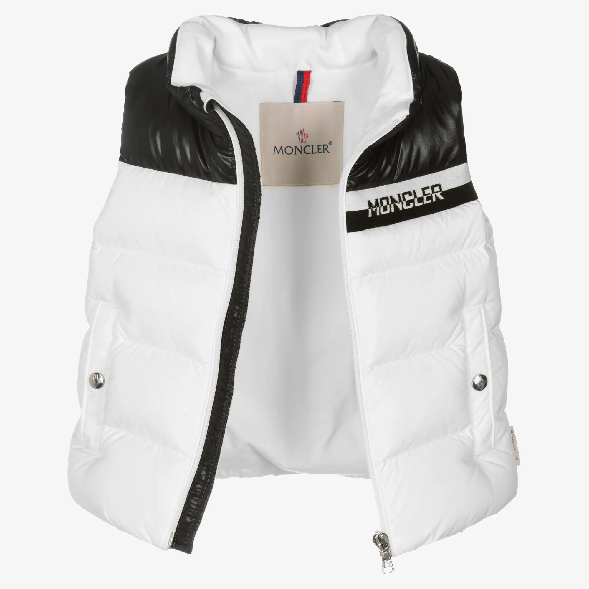 Boys White Down Padded Gilet