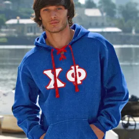 Chi Phi Hockey Lace Hoodie - J8830 - TWILL