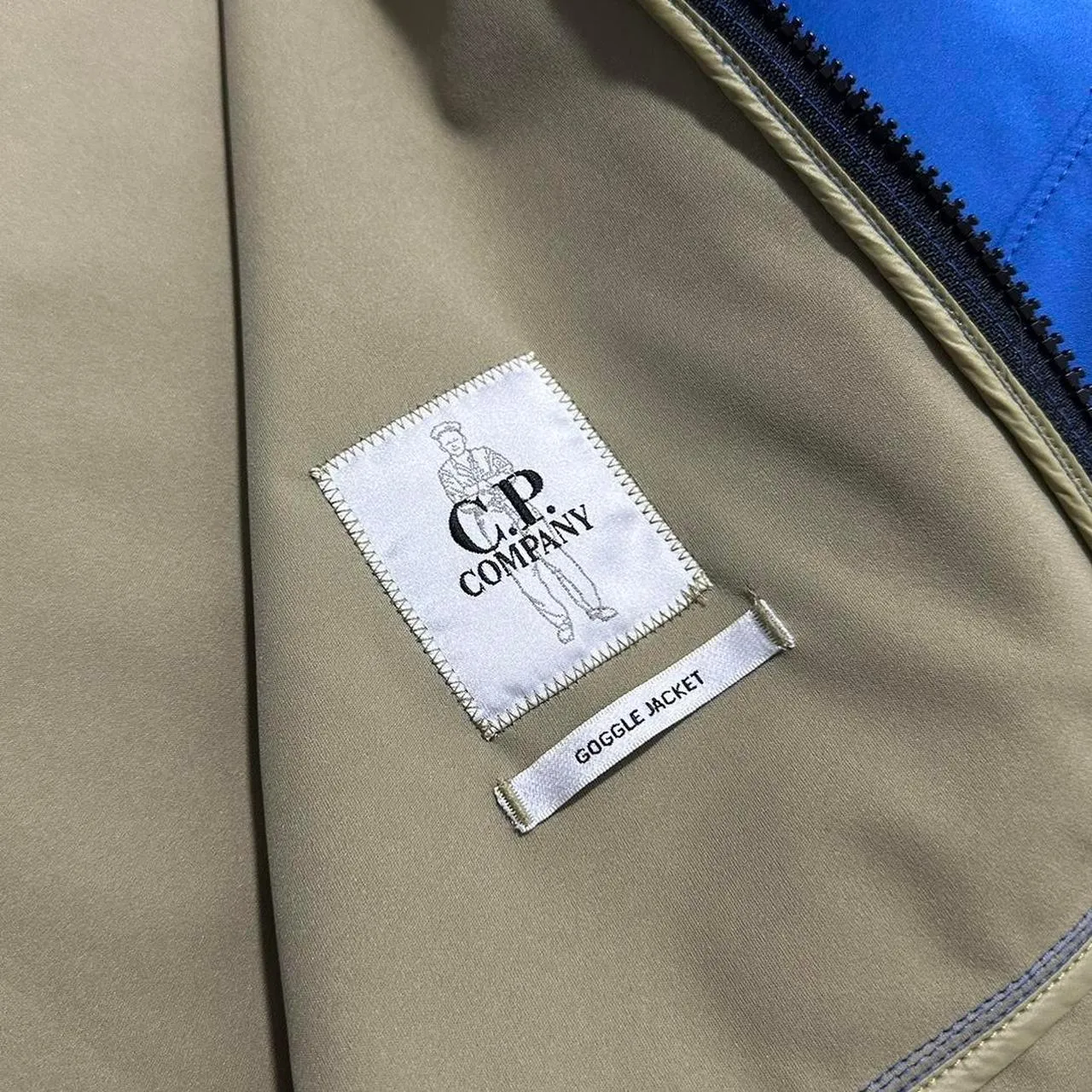 CP Company Blue Soft Shell Goggle Jacket