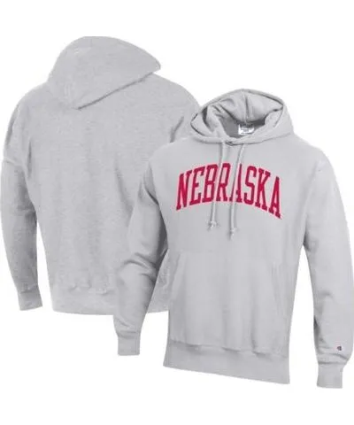 Cutter & Buck Men's NCAA ed Nebraska Huskers Team Arch Reverse Weave Pullover Hoodie