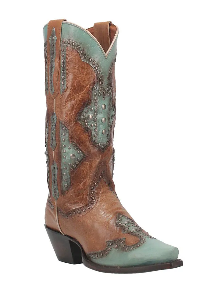 Dan Post DP4383 Womens TARYN Leather Boot Brown And Turquoise