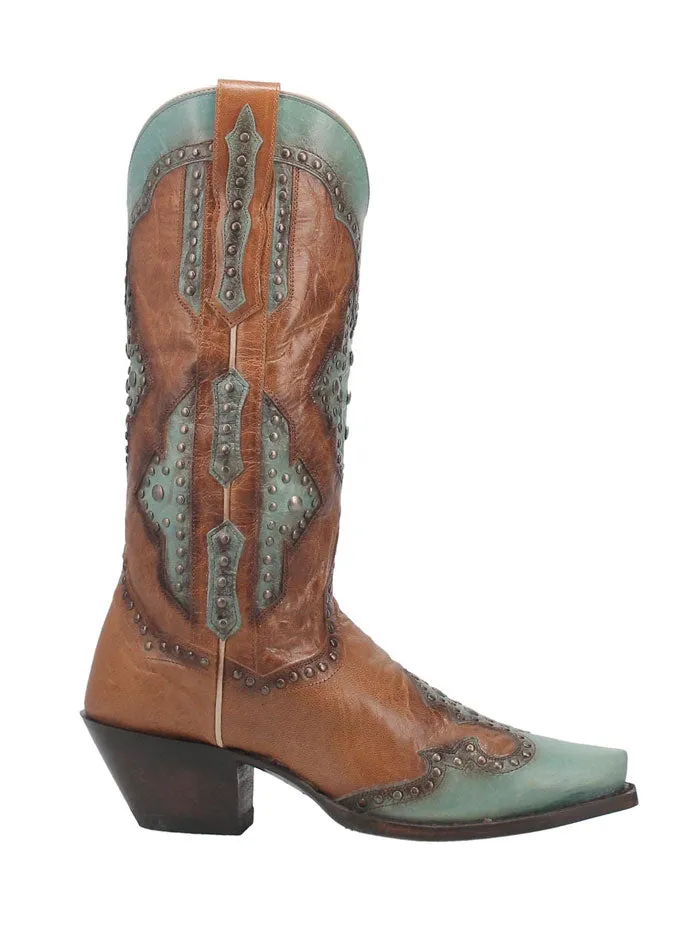 Dan Post DP4383 Womens TARYN Leather Boot Brown And Turquoise