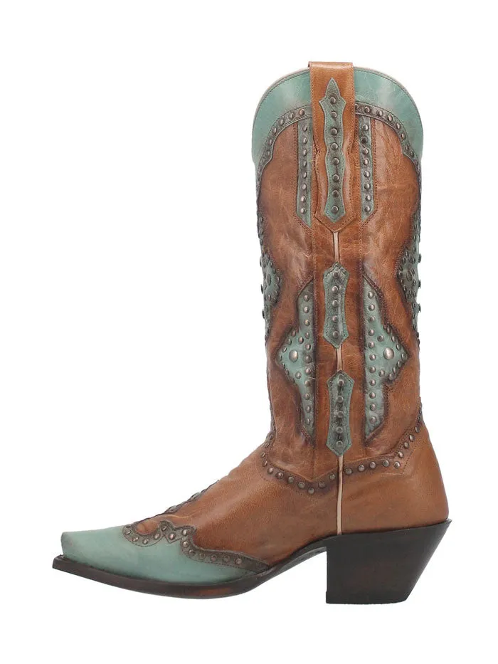 Dan Post DP4383 Womens TARYN Leather Boot Brown And Turquoise