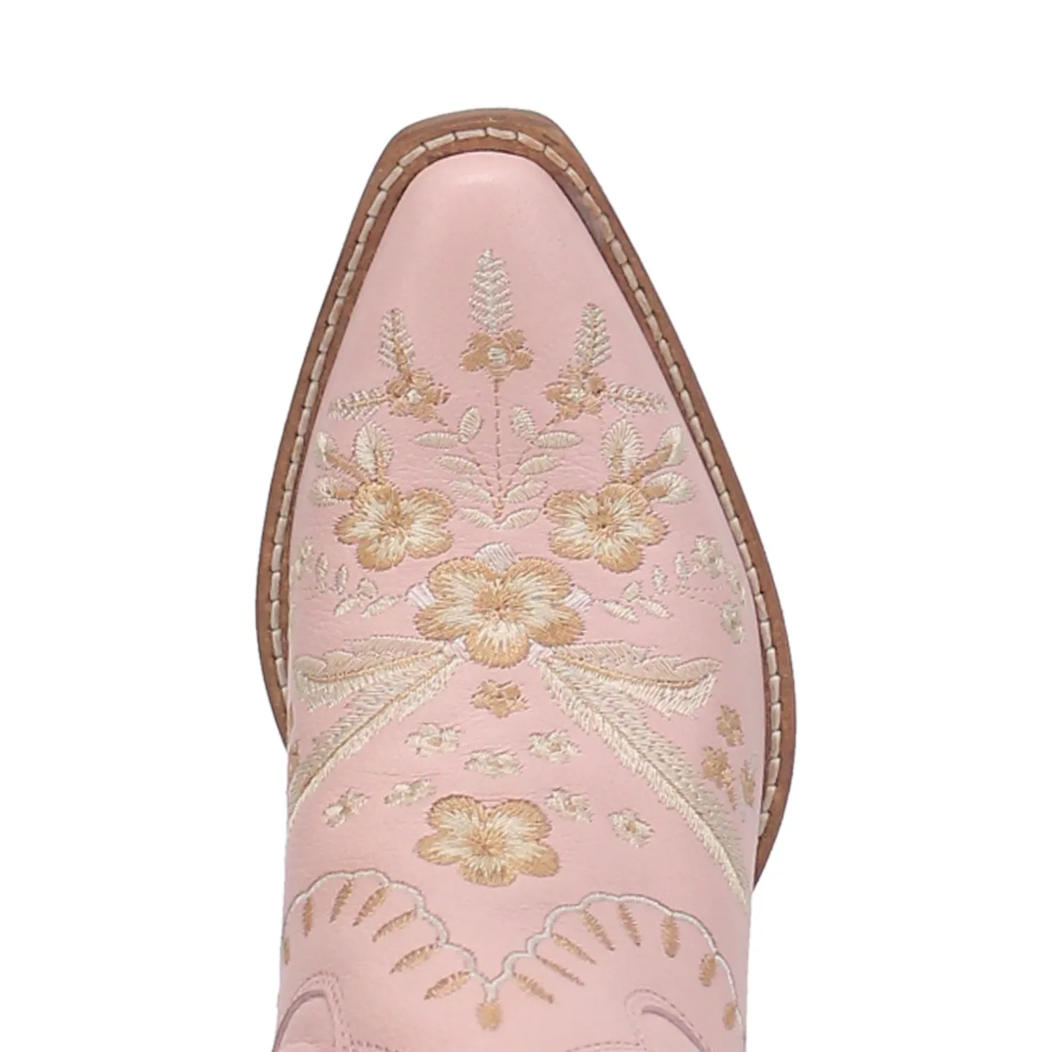 Dingo Womens Primrose Bootie Cowboy Boots Leather Pink