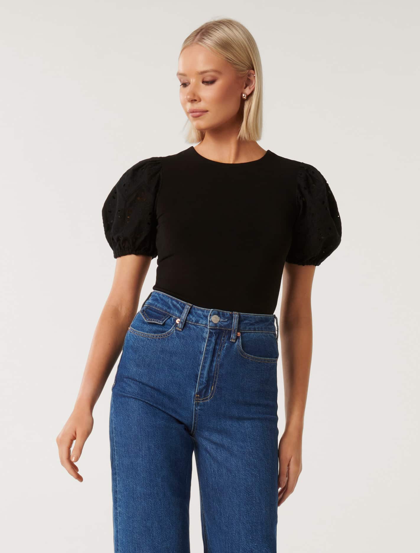 Dionne Crew Neck Crepe Top