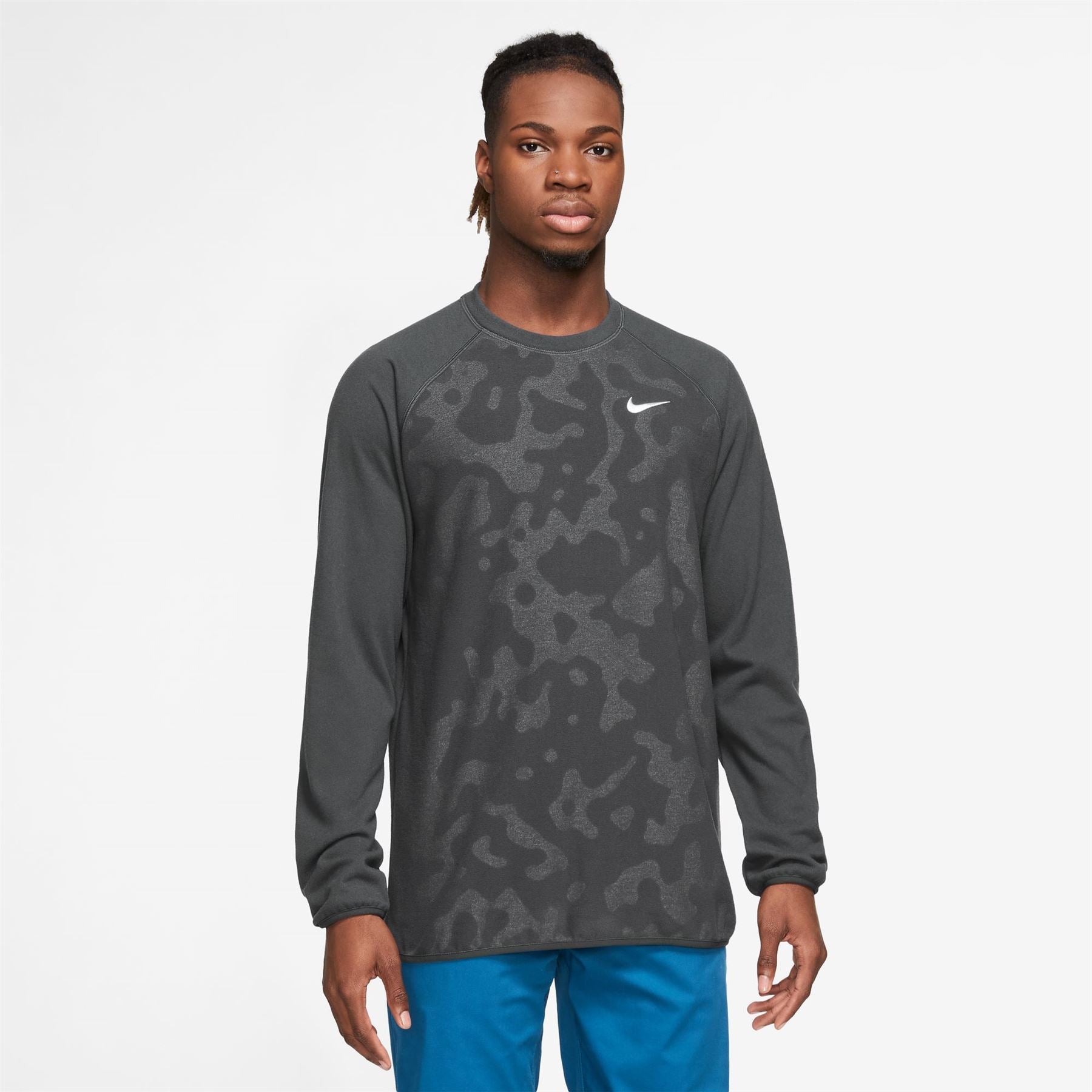 Dri-FIT Knitted Wool Camo Crew Neck Sweatshirt Anthracite Grey - W23