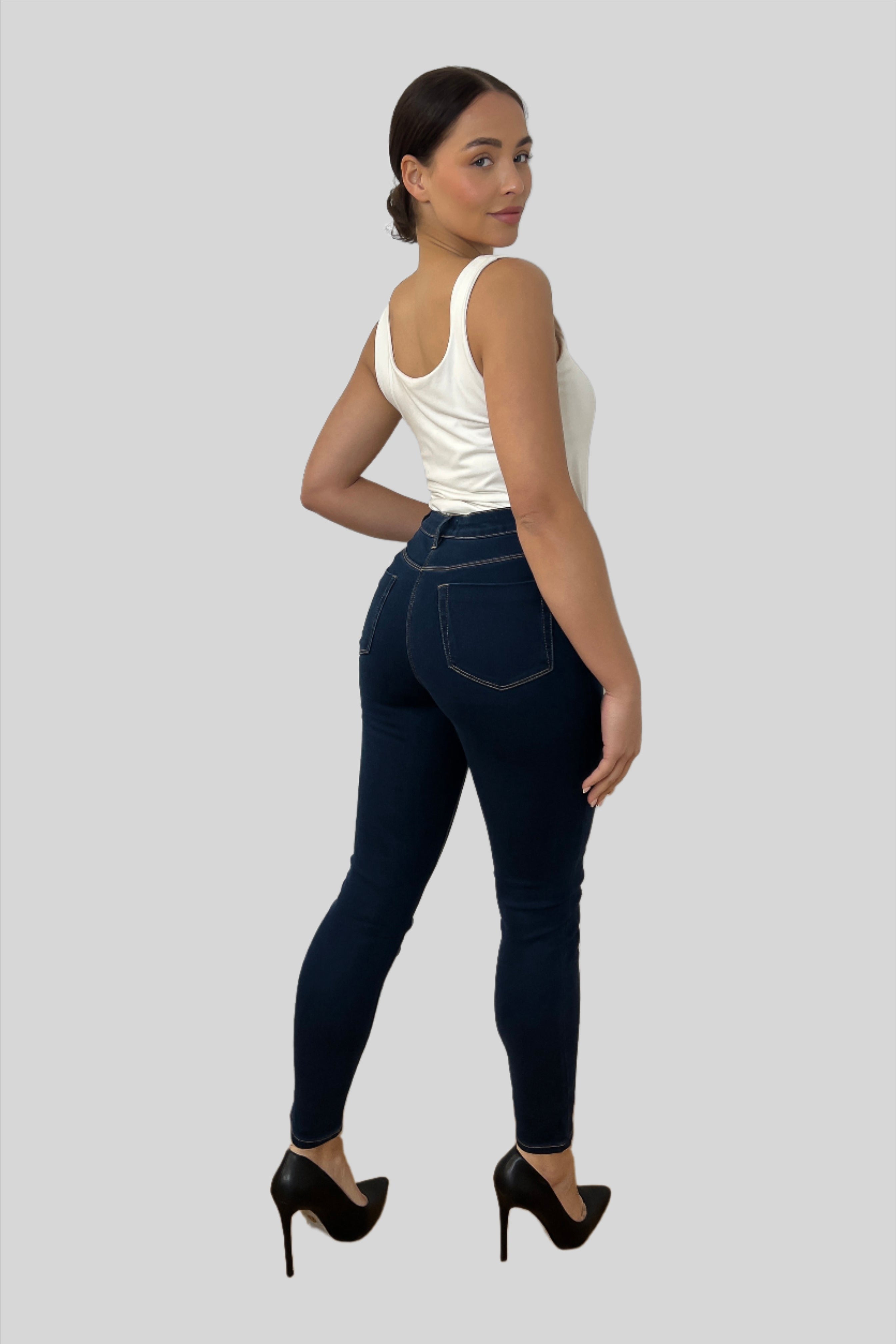 Elastic Waist Skinny Thin Denim Jeggings