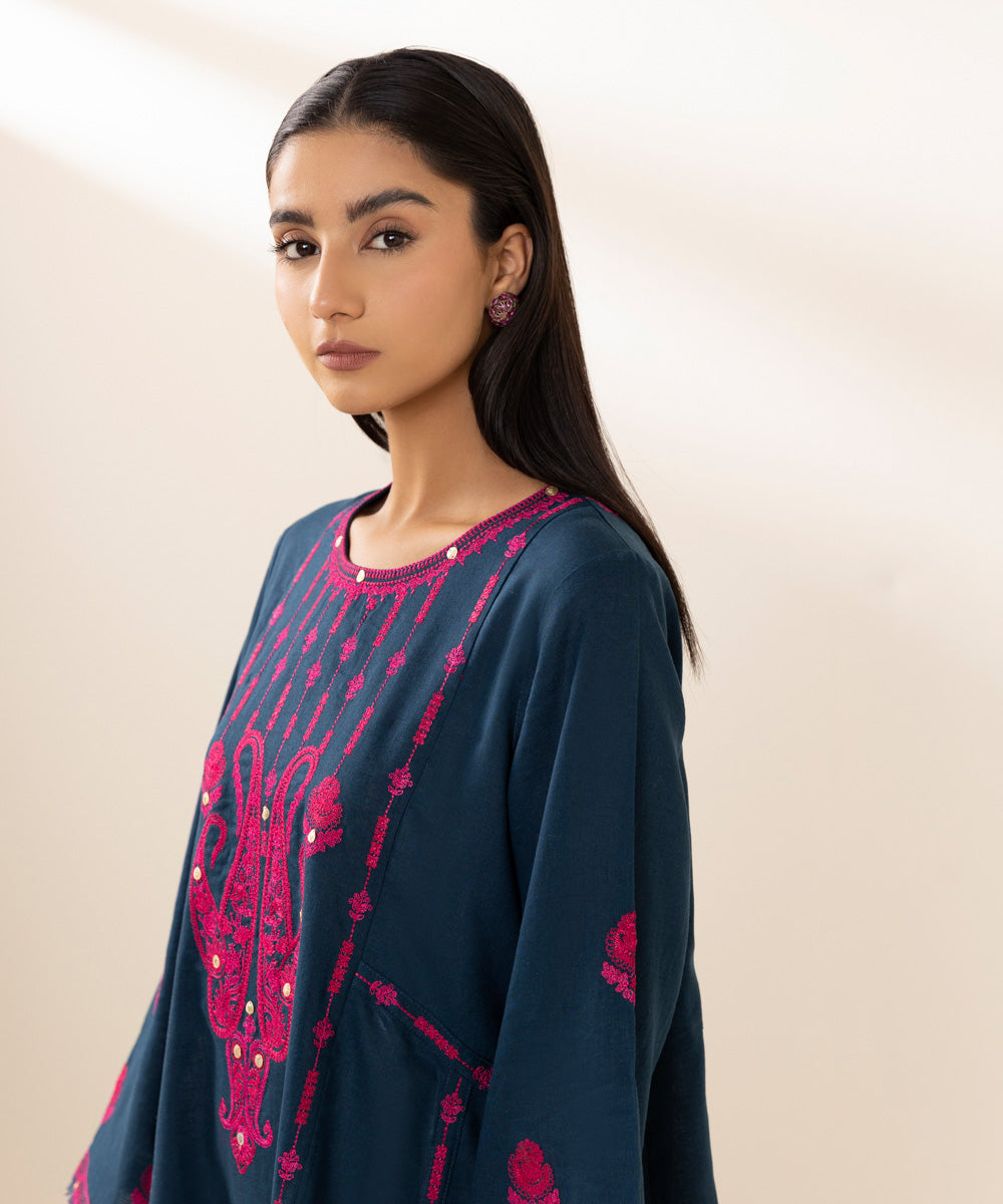 Embroidered Cotton Linen Shirt