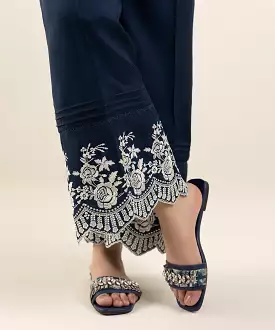 Embroidered Raw Silk Culottes