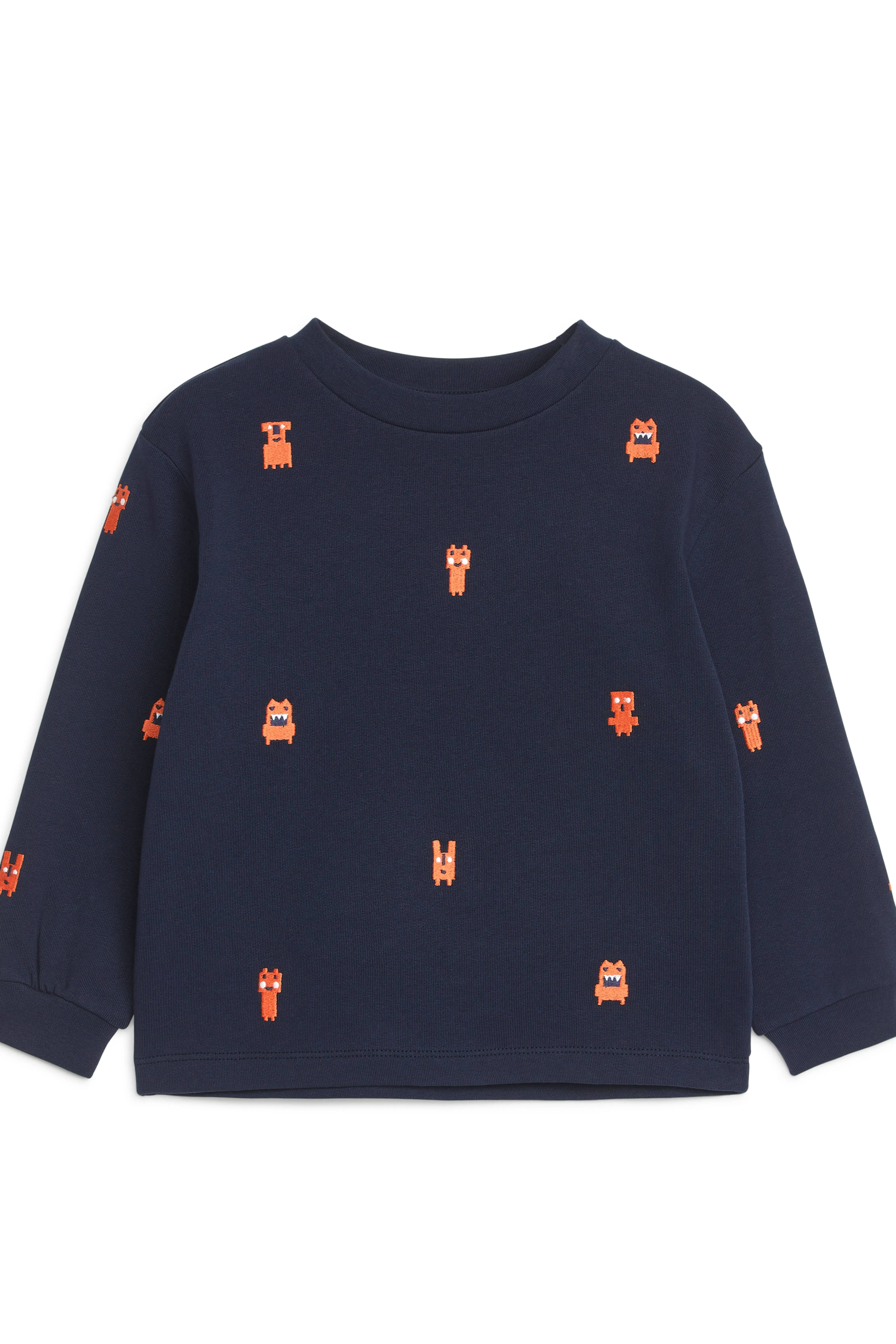 Embroidered Sweatshirt - Round neck - Long sleeve - Dark Blue - Kids | H&M GB