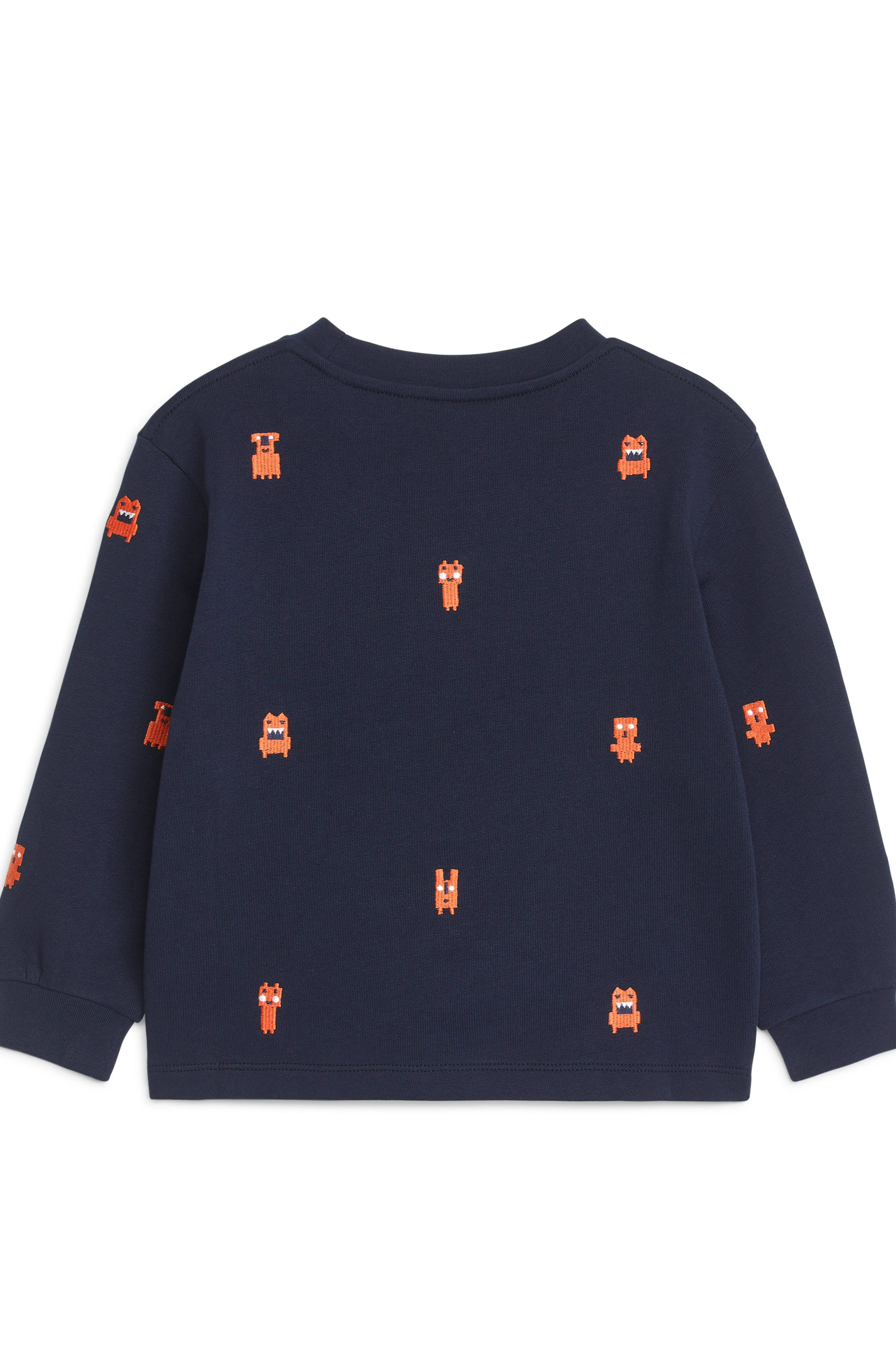 Embroidered Sweatshirt - Round neck - Long sleeve - Dark Blue - Kids | H&M GB