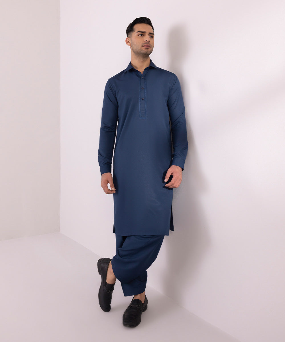 Embroidered Wash & Wear Suit