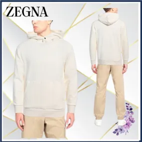 Ermenegildo Zegna  |Cashmere Long Sleeves Plain Cotton Oversized Luxury