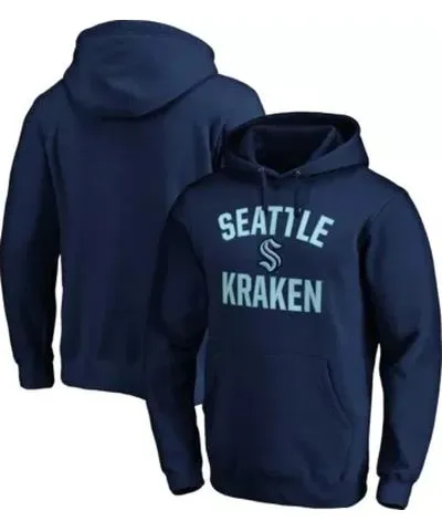 Fanatics Men's NHL Fanatics Seattle Kraken Victory Arch Team Fitted Pullover Hoodie