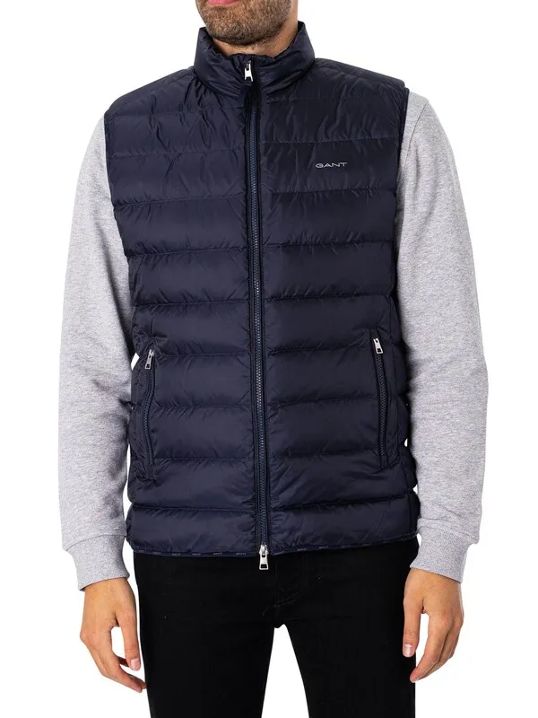 GANT Light Padded Down Gilet - Evening Blue