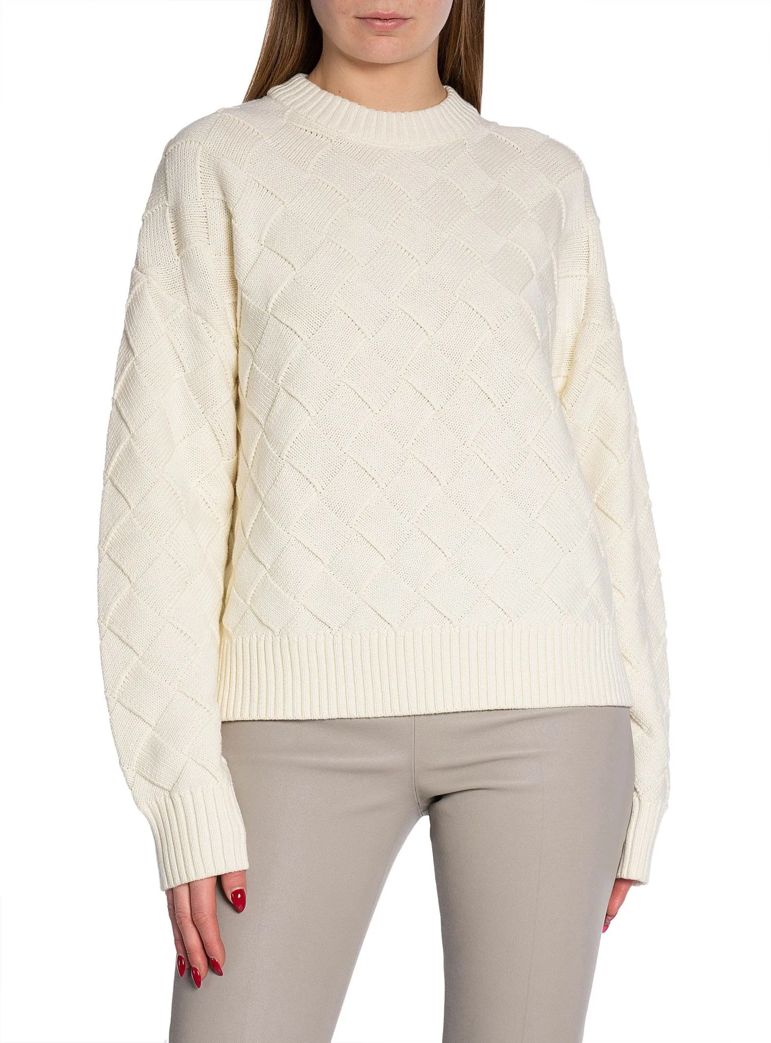 GANT SWEATER D2. WEAVE KNIT CREAM