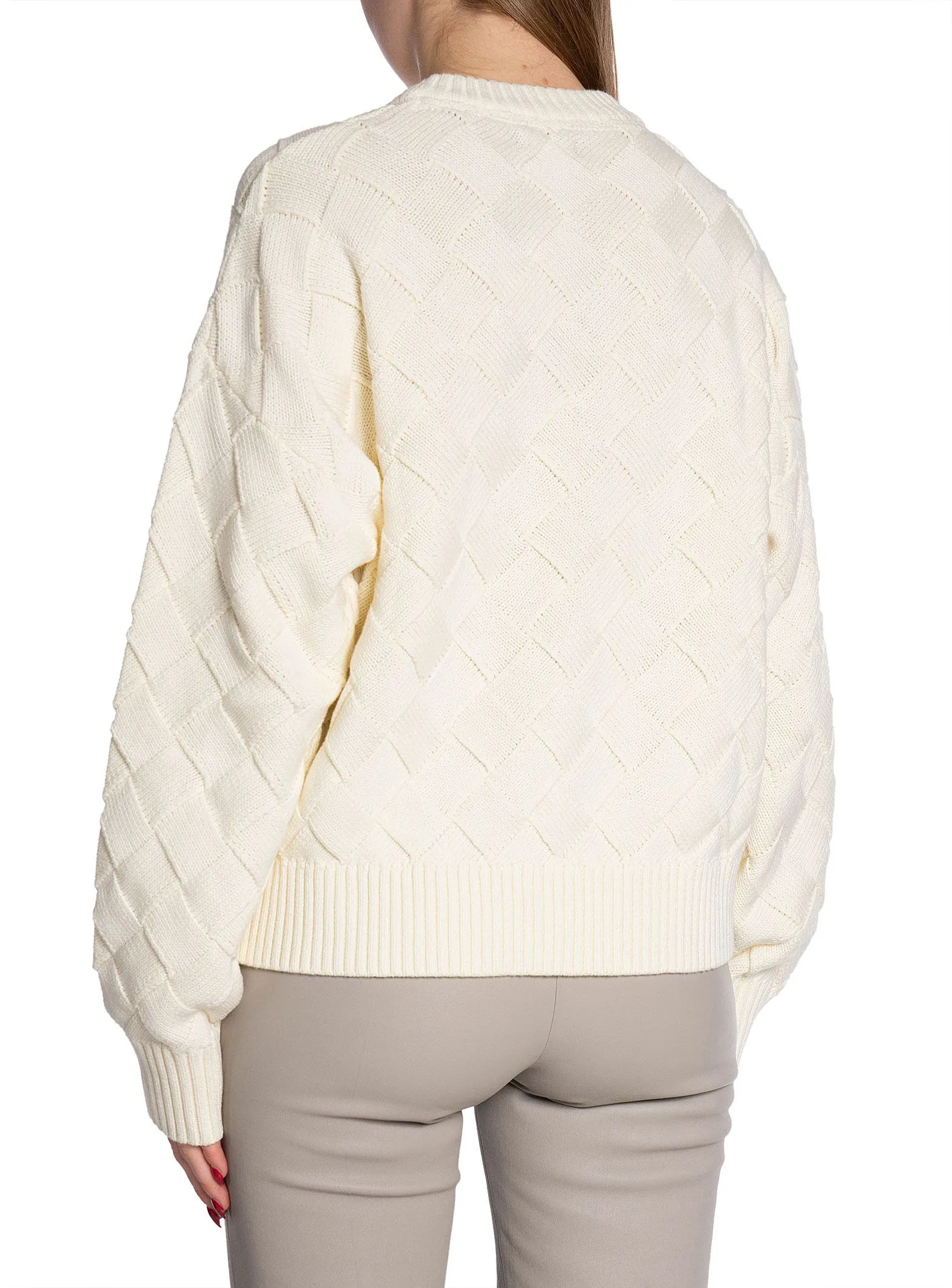 GANT SWEATER D2. WEAVE KNIT CREAM