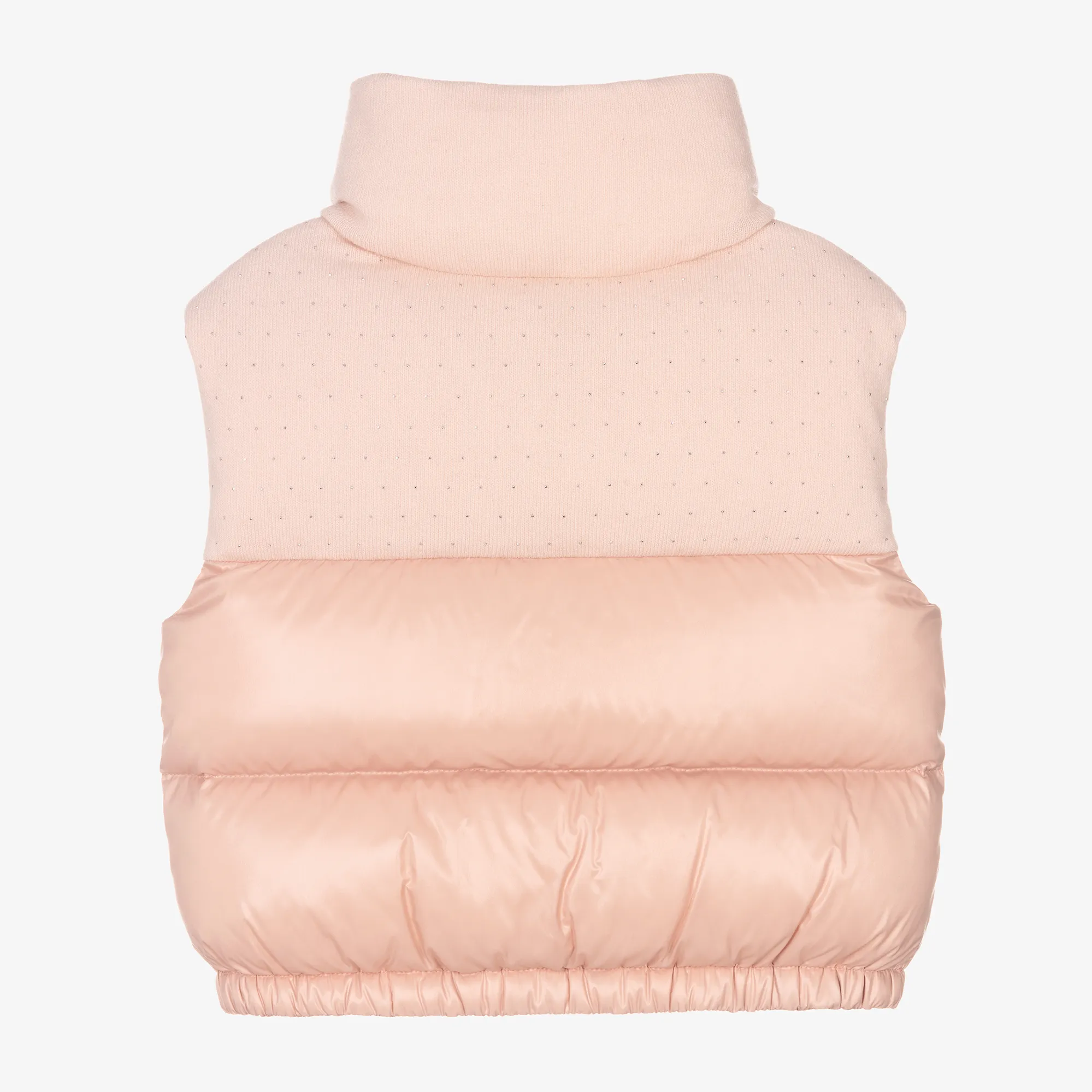 Girls Pink Knit & Down Padded Suzan Gilet