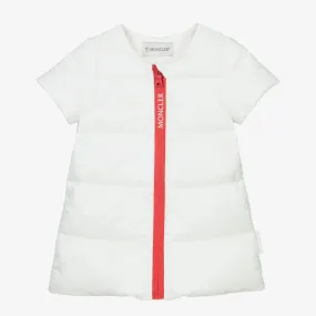 Girls White Down Padded Dress