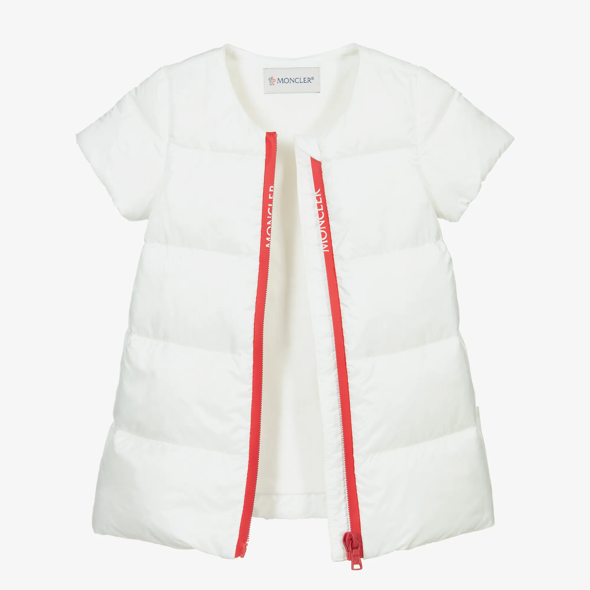 Girls White Down Padded Dress