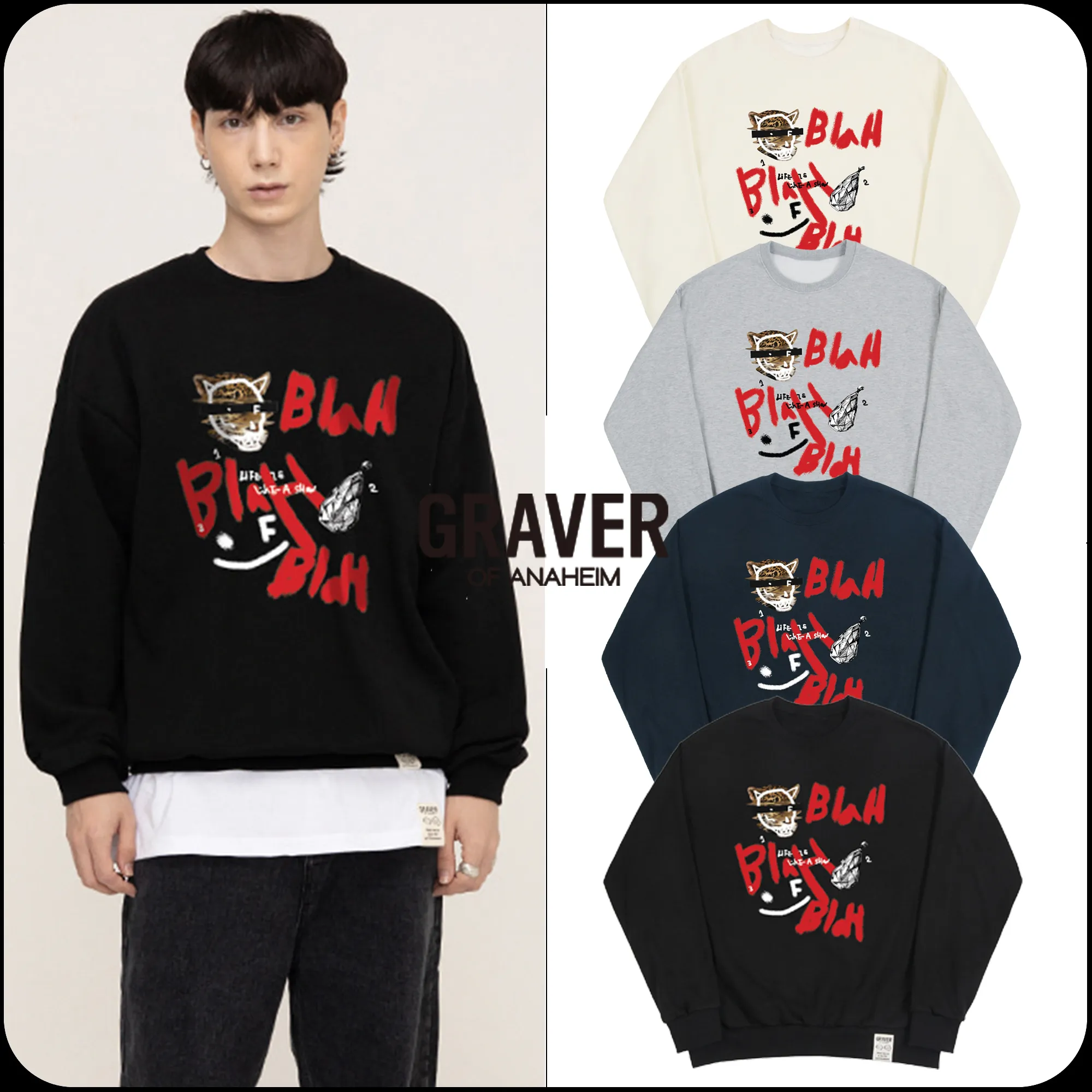 GRAVER  |[GRAVER]★BLAH BLAH SMILE SWEATSHIRT