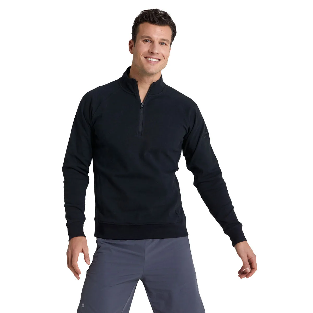 Gym+Coffee Chill Half Zip Hoodie - Mens - Black