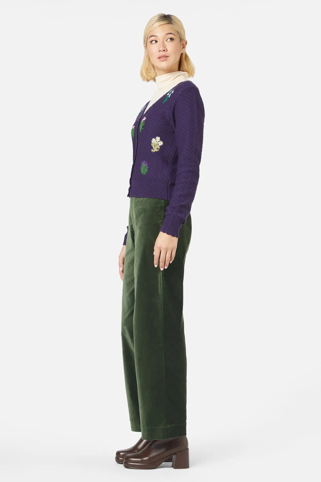 Herb Embroidered Cardi