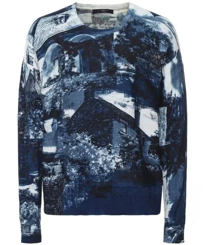 High Navy Must Have Landscape Print Jumper | Jules B